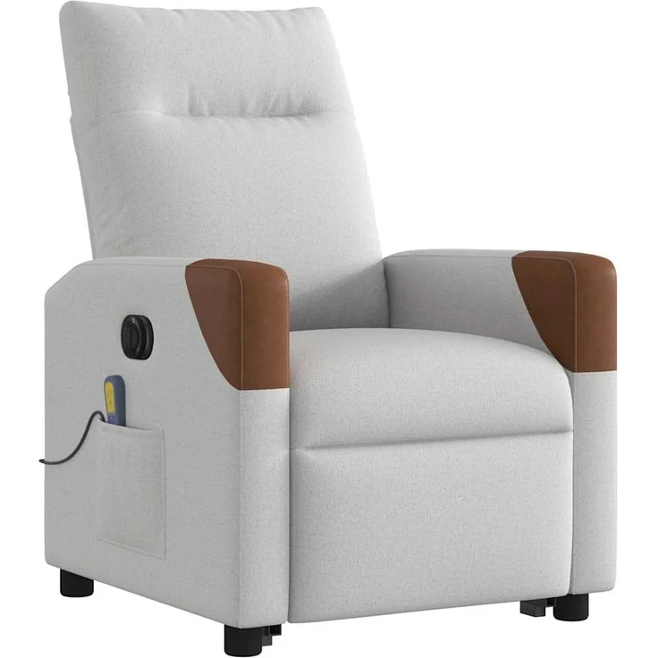 vidaXL Massagesessel mit Aufstehhilfe Elektrisch Wolkengrau Stoff 3324029 – Bild 3