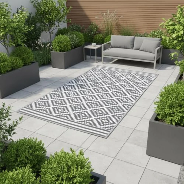 Outdoor Kunststoffteppich Austin grau 90x150 cm – Bild 5