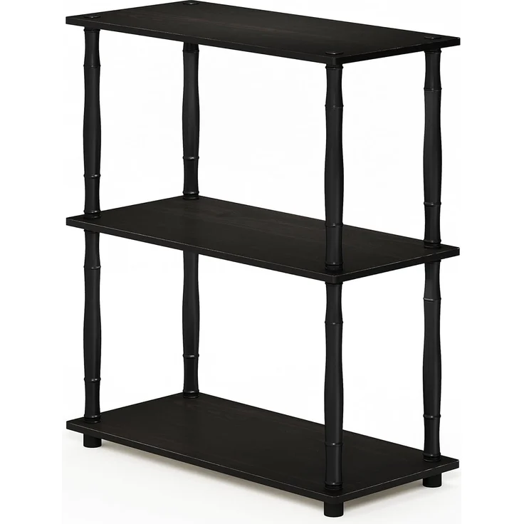 Furinno kompaktes Mehrzweck-Regal mit 3 Ebenen, holz, Espresso/Schwarz, 29. 46x59. 94x75. 18 cm – Bild 4