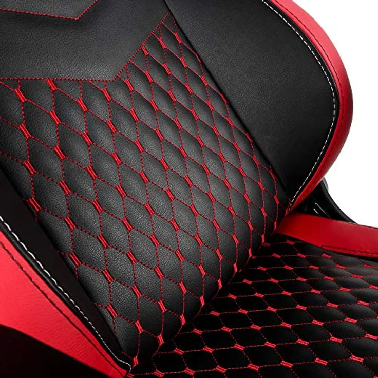 noblechairs EPIC Gaming Stuhl mousesports Edition, Komplettpolsterung aus veganem PU-Kunstleder, schwarz/rot, 60-mm-Rollen, 4D-Armlehnen – Bild 6