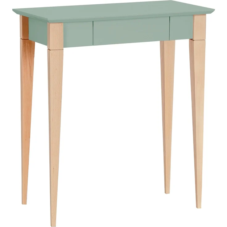 Ragaba Schreibtisch mit Schublade, MDF & dekorative Beine aus massivem Buchenholz, 65x40 cm, Salbei Grün