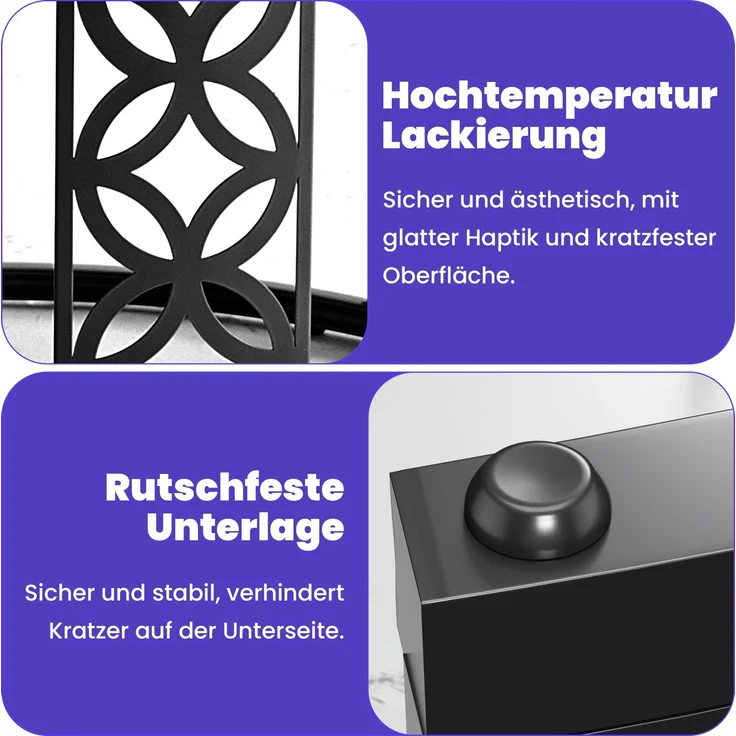 2er-Set Couchtisch nestbar 70x70x45 + 45x45x37 cm, Marmor-Furnier, Metallrahmen, Kontrastdesign – Bild 5