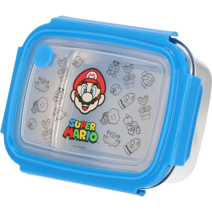 Super Mario Aluminium Brotdose für Kinder Lunchbox für Schule und Freizeit