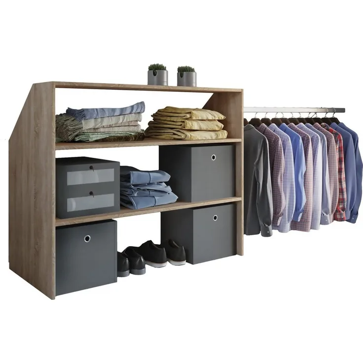VCM Kleiderschrank Wandständer Dachschräge Kleider Regal Garderobe Dacho Sonoma-Eiche