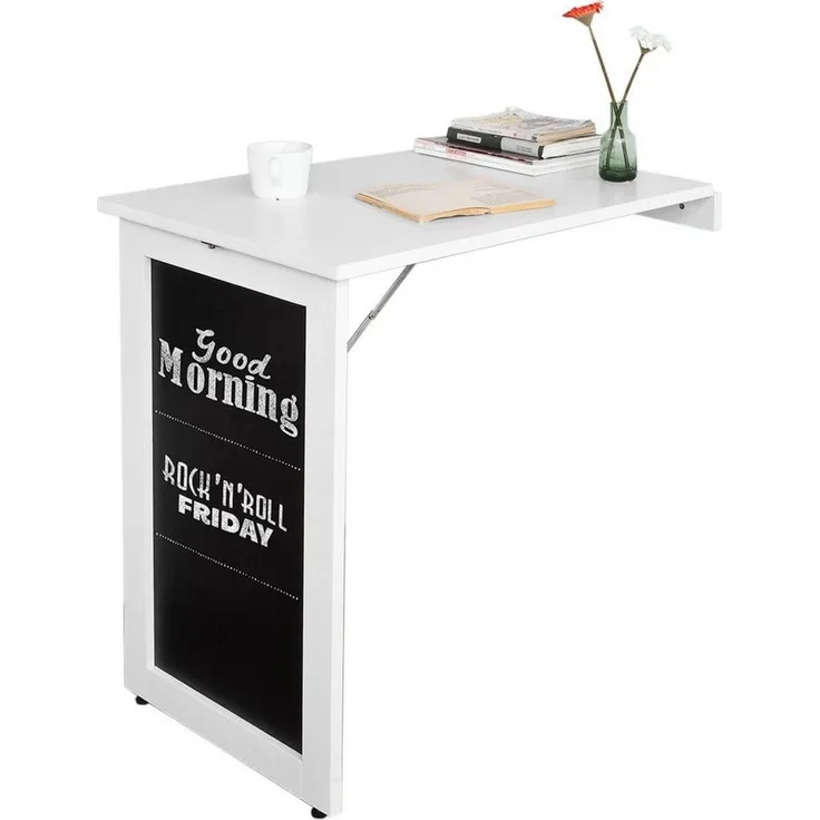 SoBuy® FWT20-W Wandtisch in weiß mit Tafel Klapptisch Esstisch Küchentisch Memoboard BHT: 50 x 76 x 75 cm