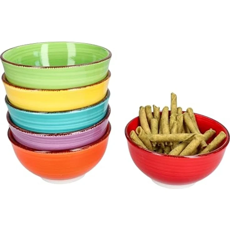 MamboCat Müslischale 6er Set Snack-/Dipschale Uni bunt 12cm - 24326734, Steingut – Bild 2