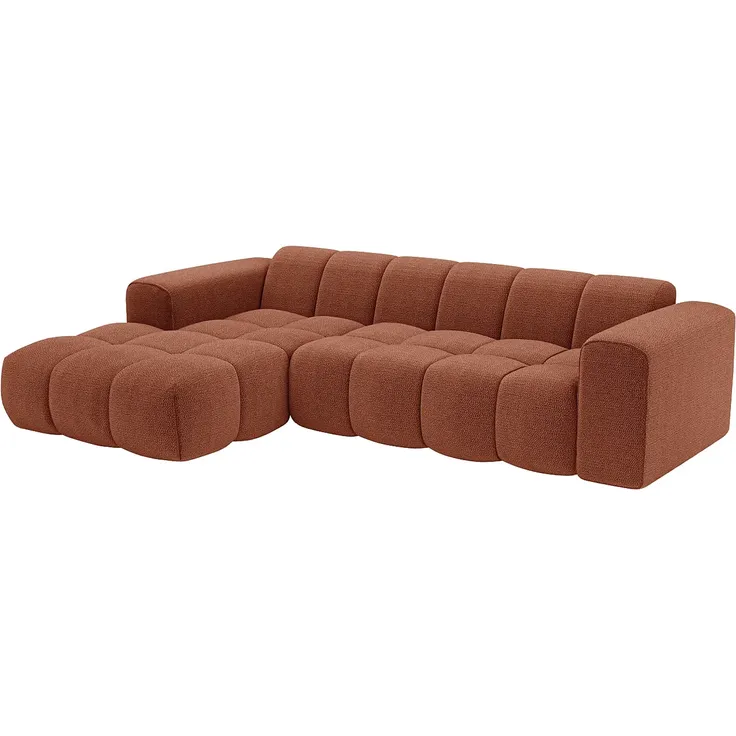 Vente-unique - CALESO Sofa Stoff Rot - B 163 cm x H 69,5 cm x L 284 cm – Bild 2