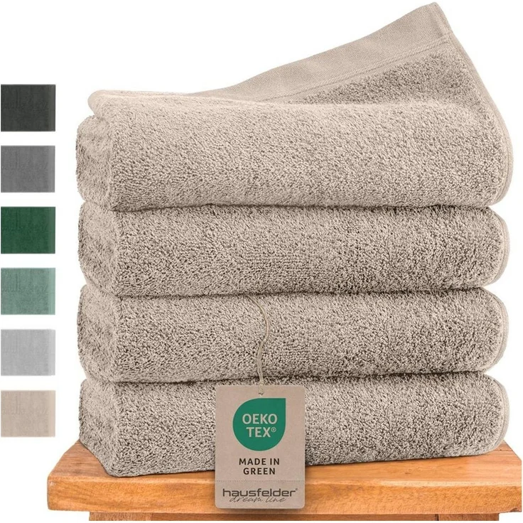 Hausfelder Handtücher Premium Handtuch Set (Beige, 4 Handtücher 50x100cm), (Set, 4-St), 100% Baumwolle, weich, saugfähig, Uni-Farben – Bild 5