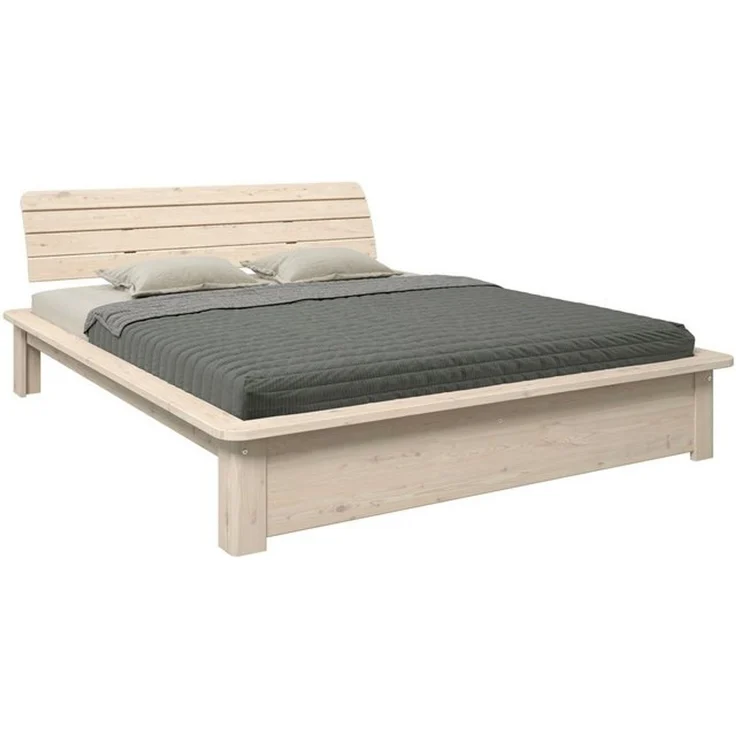 OTTO home Massivholzbett Antri, Futonbett, ergonomisch geformtes Kopfteil, stilvolles Design, Rahmen zur Ablage von Smartphone, mit Lattenrost, Bettkasten optional – Bild 4