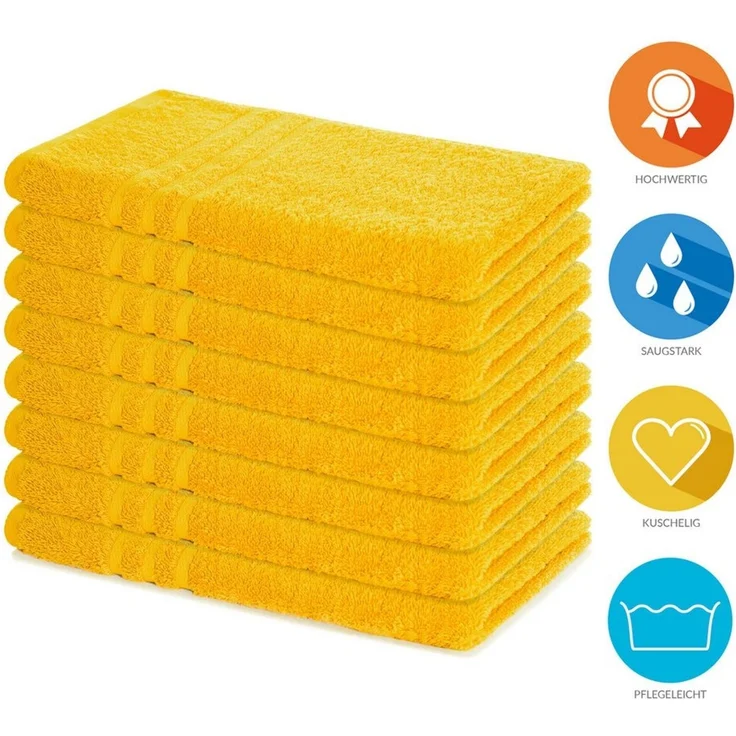 Lavea Handtuch Set Frottierserie Elena, 100% Baumwolle (Set, 8-St), 500 g/m² Frottier, uni & zweifarbig, weich & saugstark, pflegeleicht – Bild 1