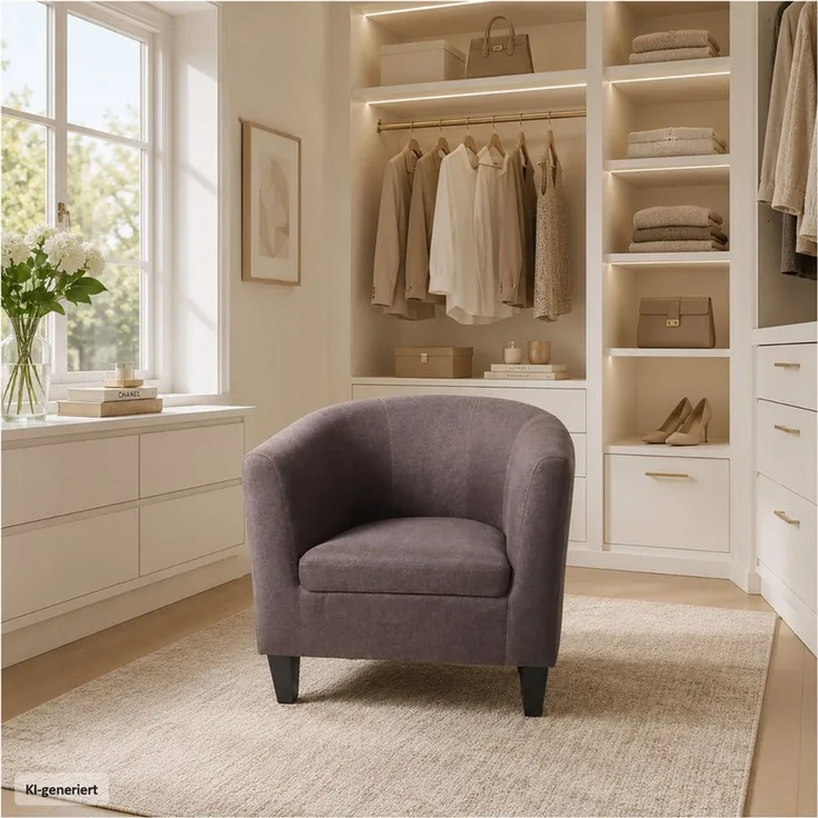 HTI-Living Cocktailsessel Clubsessel Cadogan Braun 72 x 74 x 70 cm bis 140 kg (1 Stück, 1-St), gemütliche Sitzhöhe