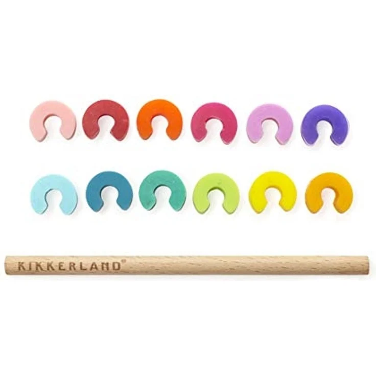Kikkerland Küchenorganizer-Set Farben Glasmarkierer mit Holzstab im 12er Set – Bild 2