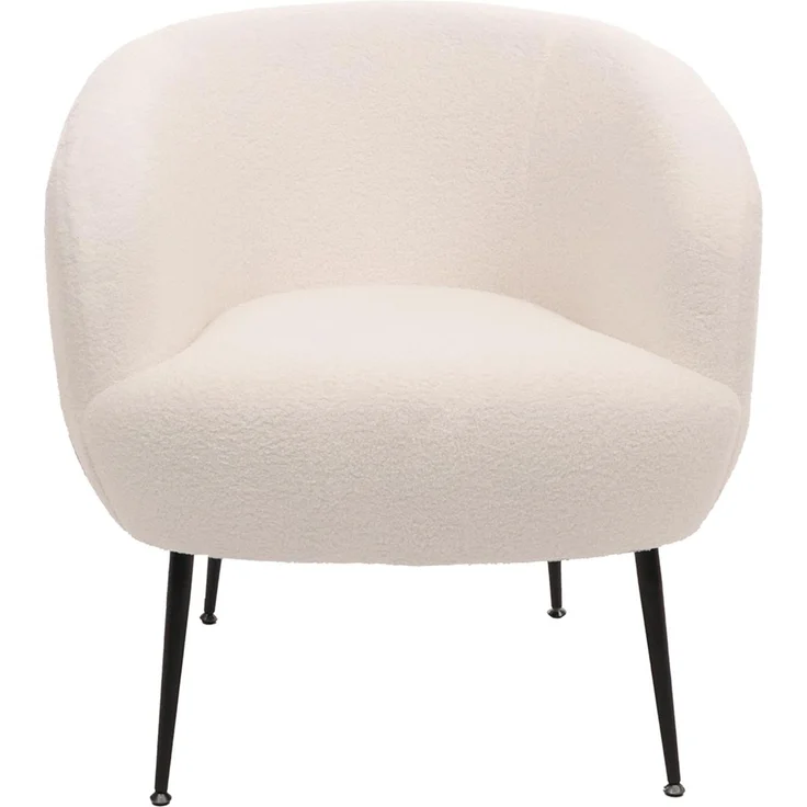 Lounge-Sessel HWC-O37, Cocktail-/Clubsessel Polstersessel Sessel, Stoff/Textil Bouclé (330g/m²) Metall MVG ~ weiß – Bild 5