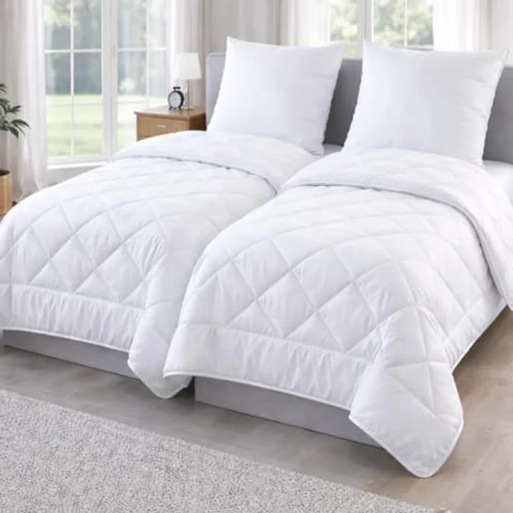 Malika Bettdecke + Kopfkissen 135x200 Bettdecken Set, Füllung: Polyester, Ganzjahresdecke, Steppbett, Steppdecke – Bild 2