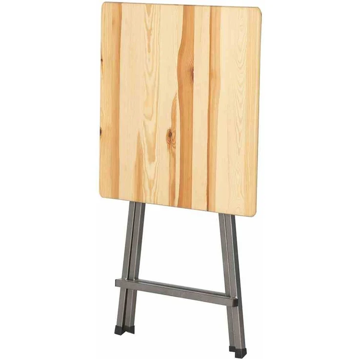 Stehtisch 80x80 cm Kiefernholz Gestell Stahl pulverbeschichtet – Bild 3