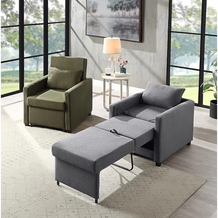 Atlantic Home Collection Schlafsessel Jerry, BxTxH: 74 x 89 x 89 cm, Liegefläche ca. 57x183 cm, mit Fernbedienungstasche, Grün, Polyester – Bild 7