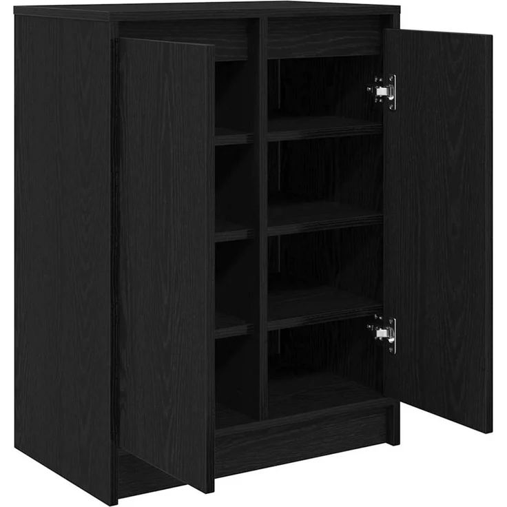 vidaXL Schuhschrank Schwarz Eichen-Optik 57x34x76 cm Holzwerkstoff 861869 – Bild 5