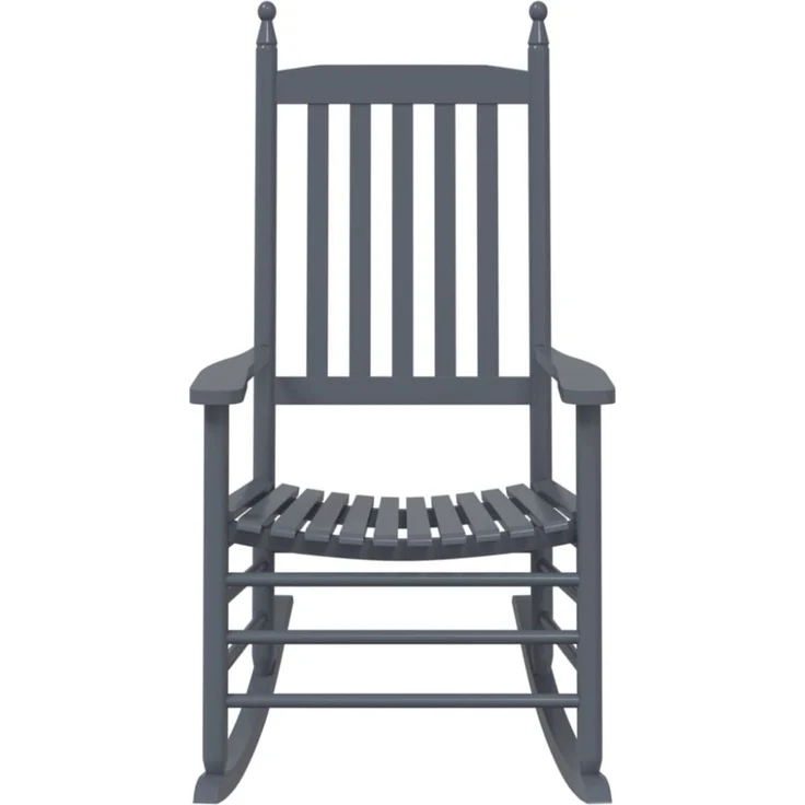 vidaXL Schaukelstühle mit Gebogenen Sitzen 2 Stk. Grau Pappelholz 3281589 – Bild 8