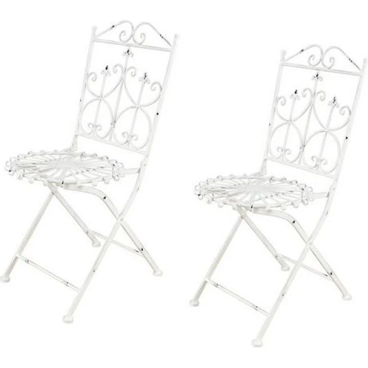 HTI-Living Gartenstuhl Gartenstühle 2er Set Romantic Garden (Set, 2 St), Metallstuhl Klappstuhl – Bild 4