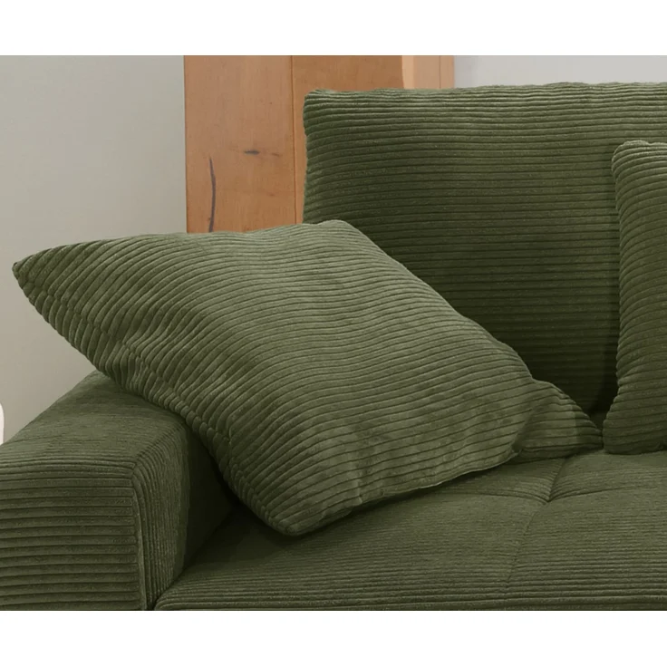 Big-Sofa 284 cm breit Wellenunterfederung Lounge-Couch Stauraum Cord Grün – Bild 5