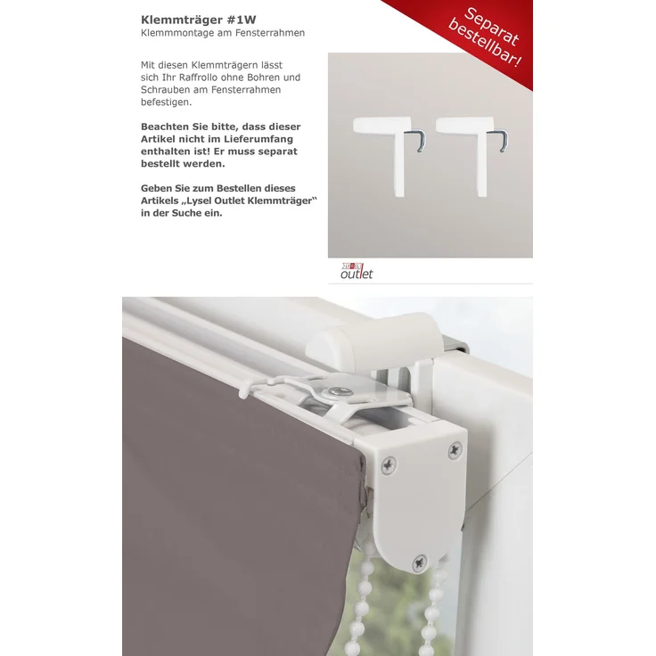 Lysel Outlet Raffrollo braungrau, abdunkelnd mit Kettenzug, Maße: (Bx H) 80cm * 180cm – Bild 8
