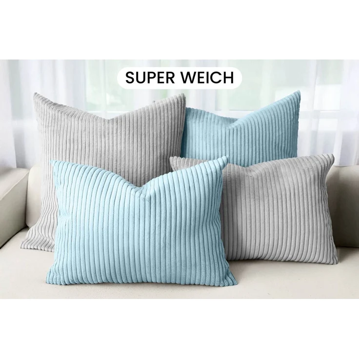 Amilian Dekokissen - Kissen Set 4er - Sofakissen mit Füllung 2x 50x50 + 2x 35x45cm, (4 Stück) Kuschelkissen - Zierkissen mit Kissenfüllung - Couchkissen – Bild 2