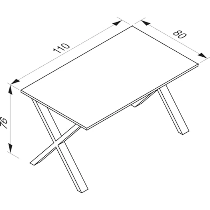 VCM Esstisch Xona 919686 Silber / Anthrazit H. 76 x B. 110 x T. 80 cm – Bild 3