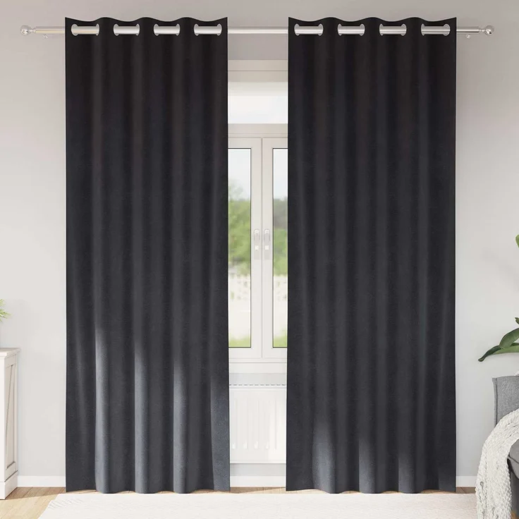 Verdunkelungsvorhänge 2 pcs | für Wohnzimmer & Schlafzimmer Dunkelgrau 140 x 245 cm Samt – Bild 2