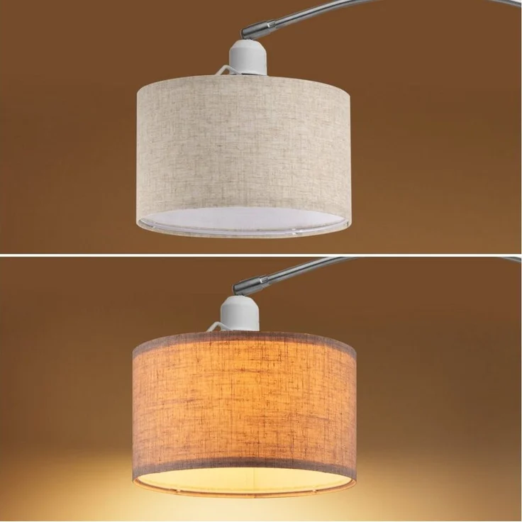 Monzana Bogenlampe schwenkbar / höhenverstellbar, Edelstahl / Polyester beige, 150-175 cm – Bild 3
