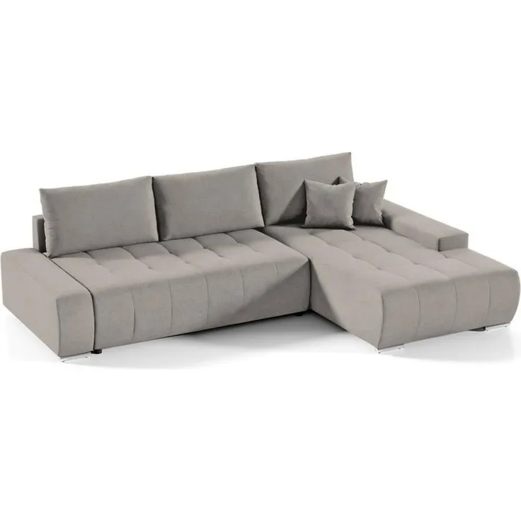 Beautysofa Ecksofa Draco L mit Schlaffunktion, in pflegeleichten Stoffen, Bettkasten