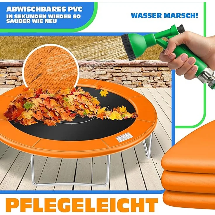 KESSER® Trampolin Randabdeckung, 100% UV-beständig, reißfest, Federabdeckung, Orange, ‎244 x 244 x 2 cm – Bild 5
