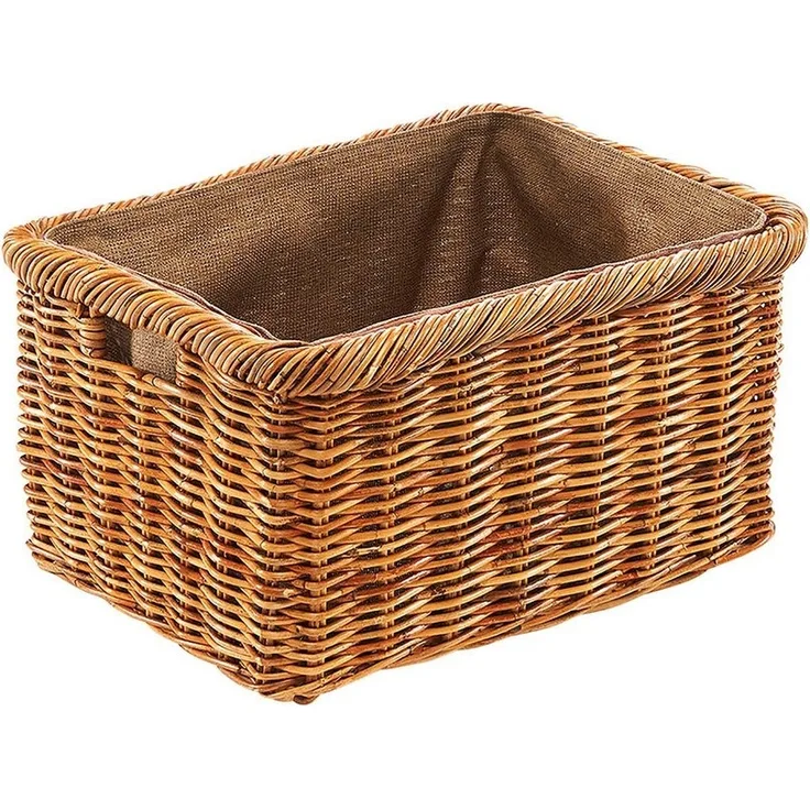 Kobolo Kaminholzkorb Holzkorb Rattan lacak mit abnehmbarem Leinenstoff