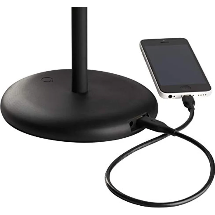 Unilux Easy LED Schreibtischleuchte, mit USB Ladefunktion und 3-stufiger Lichtstärkeanpassung, schwarz – Bild 3