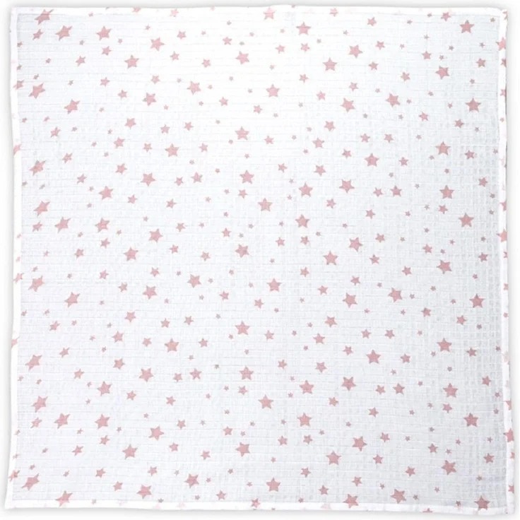 Lorelli Wickeldecke, Babydecke Musselin Baumwolle, Größe 80 x 80 cm, ab Geburt weiß rosa