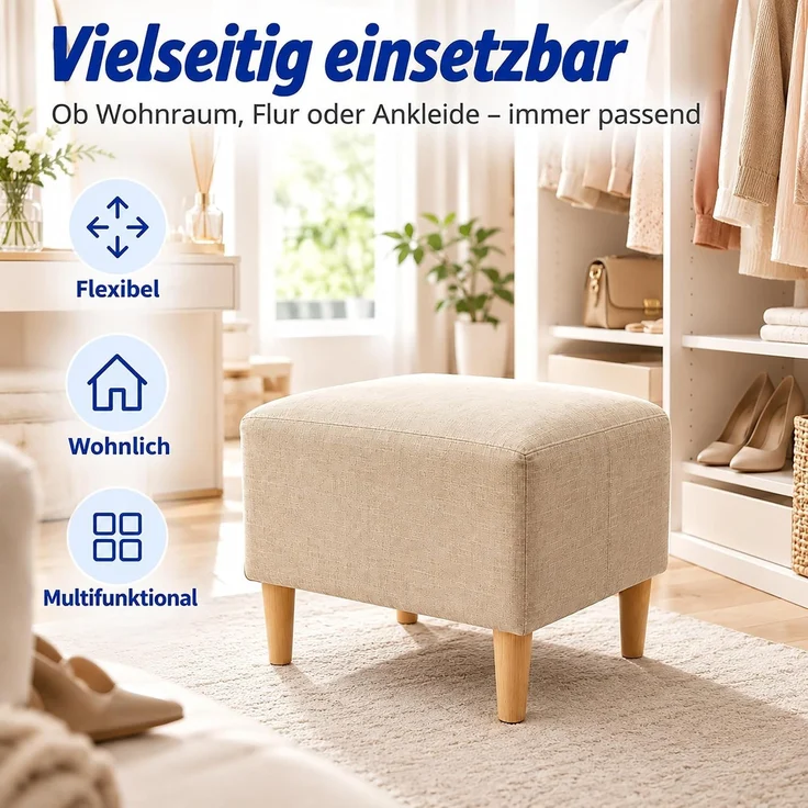 Relaxdays Fußhocker gepolstert – Bild 6