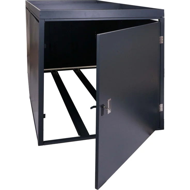 Mendler 2er-Fahrradgarage mit Pflanzkasten HWC-L56b, abschließbar verzinkter Stahl Anthrazit, 125 x 113 x 208cm – Bild 9