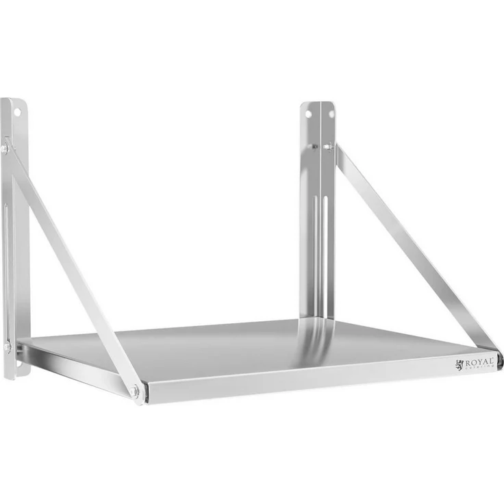 Royal Catering Hängeregal Wandbord klappbar 40 kg Wandregal 60 x 45 cm Edelstahl Küchenregal – Bild 1