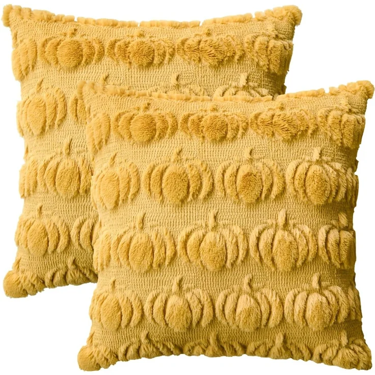 ABC Kissenbezug mit Herbstmotiv, 50 x 50 cm, Kürbis-Design – Bild 1