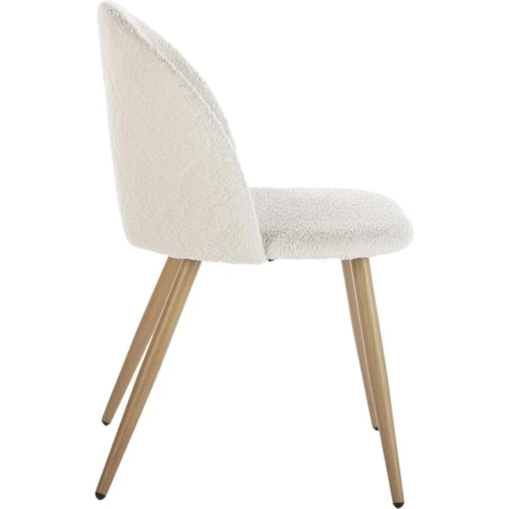 FurnitureR Set von 4 Esszimmerstühlen Weiche Stühle Küchenstühle, Komfort Chenille Stoff Sitz für Esszimmer Wohnzimmer Lounge Home, Beige – Bild 4