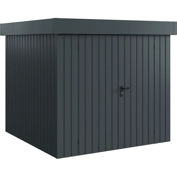 Hörmann Ecostar Metall-Gerätehaus "Euroline Trend" mit Flachdach EFD 5, anthrazitgrau, 214 x 214 cm,2-flüglige Tür