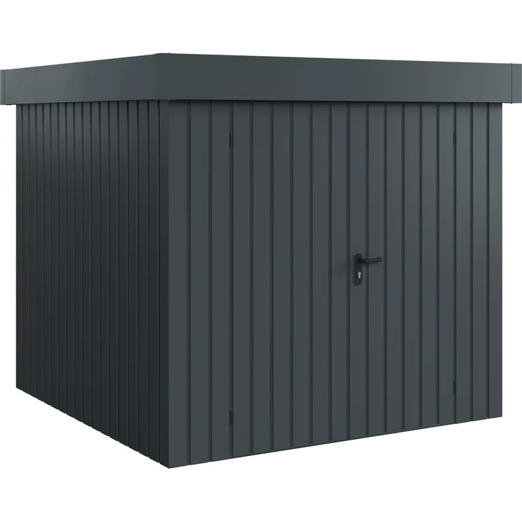 Hörmann Ecostar Metall-Gerätehaus "Euroline Trend" mit Flachdach EFD 5, anthrazitgrau, 214 x 214 cm,2-flüglige Tür – Bild 1