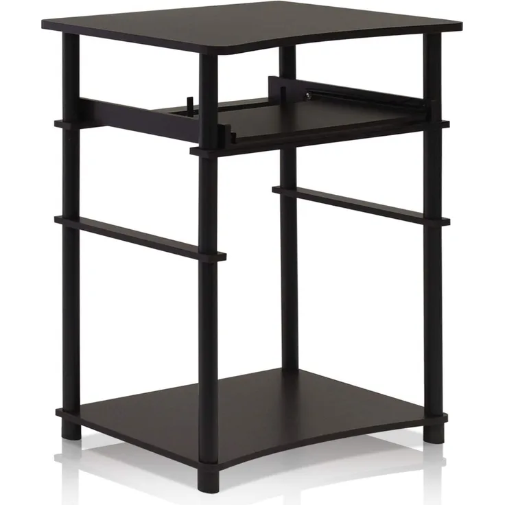Furinno Laptop Notebook Schreibtisch, holz, Espresso/Schwarz, 39.62 x 39.62 x 75.18 cm
