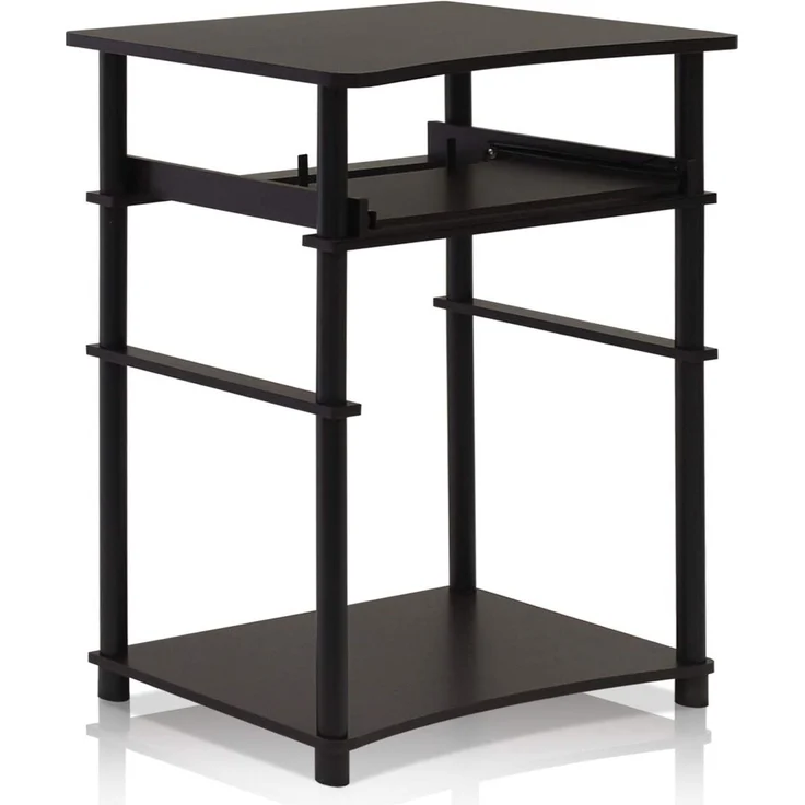 Furinno Laptop Notebook Schreibtisch, holz, Espresso/Schwarz, 39.62 x 39.62 x 75.18 cm – Bild 1