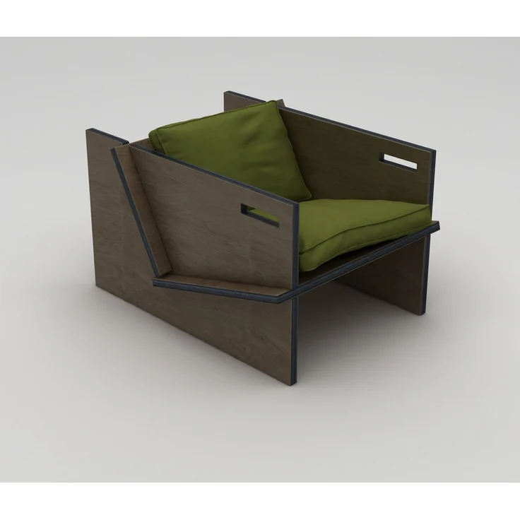 Skye Decor 'Winner' Ohrensessel, Schwarz / Grün, 74 x 57 x 92 cm – Bild 1
