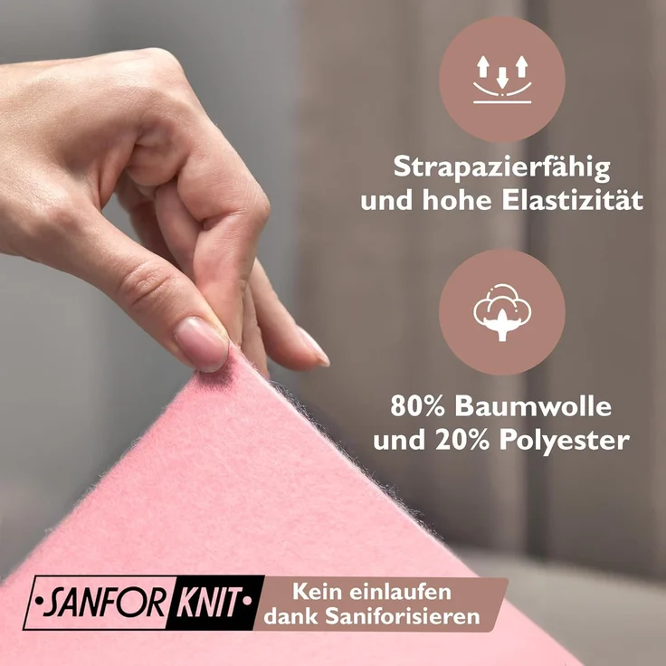 leevitex® Spannbettlaken für kalte Nächte – angenehm weich, passgenau, farbstark & pflegeleicht, Gummizug: Rundum – Bild 4