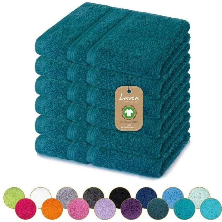 Lavea Seiftuch Bali, 30x30cm aus 100% Bio-Baumwolle, einzigartig weiche Seiftücher mit Aufhänger (Set, 6-St), hochwertige und nachhaltige Premium Waschlappen - schonende Reinigung – Bild 4