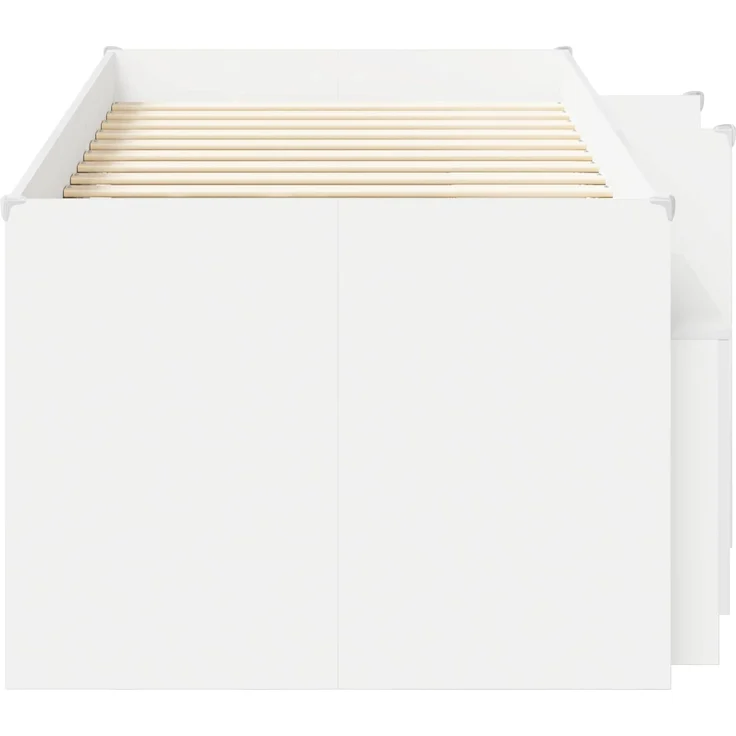 vidaXL Loft Bettgestell mit Schrank mit Tür 3 stk. Weiß Holzwerkstoff 3423374 – Bild 4