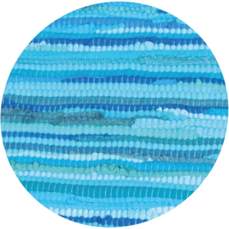 Flickenteppich handgewebter Teppich aus Baumwolle, stylischer und strapazierfähiger Fleckerlteppich in vielen verschiedenen modischen Ausführungen erhältlich (90 x 150cm / blau - dunkelblau) – Bild 8
