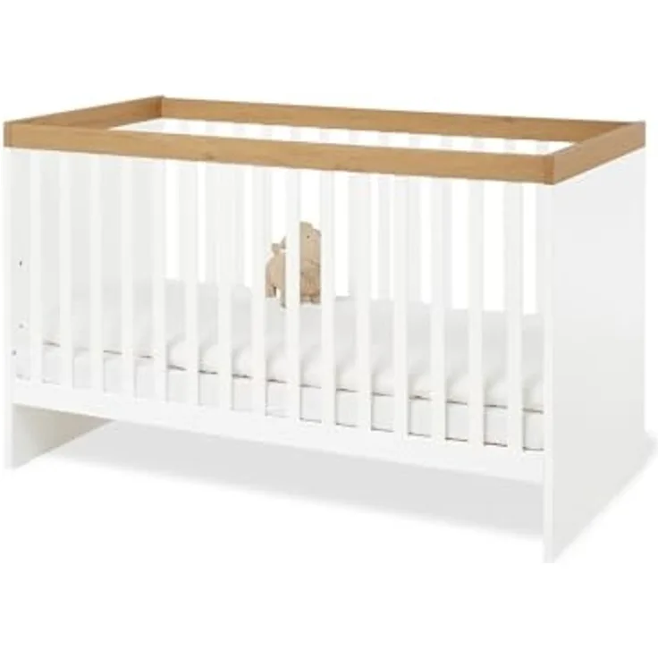 Pinolino 'Linje' Kinderbett, MDF weiß / braun, 144 x 75 x 88 cm