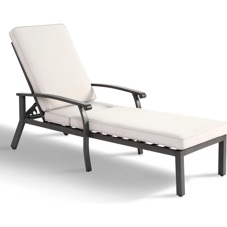 LVHOM Luxus Sonnenliegen 1 St, Verstellbare Aluminium-Liege mit Kissen, Gartenliege Rostfrei/wasserfest, 60 x 183 x 39 cm – Bild 1